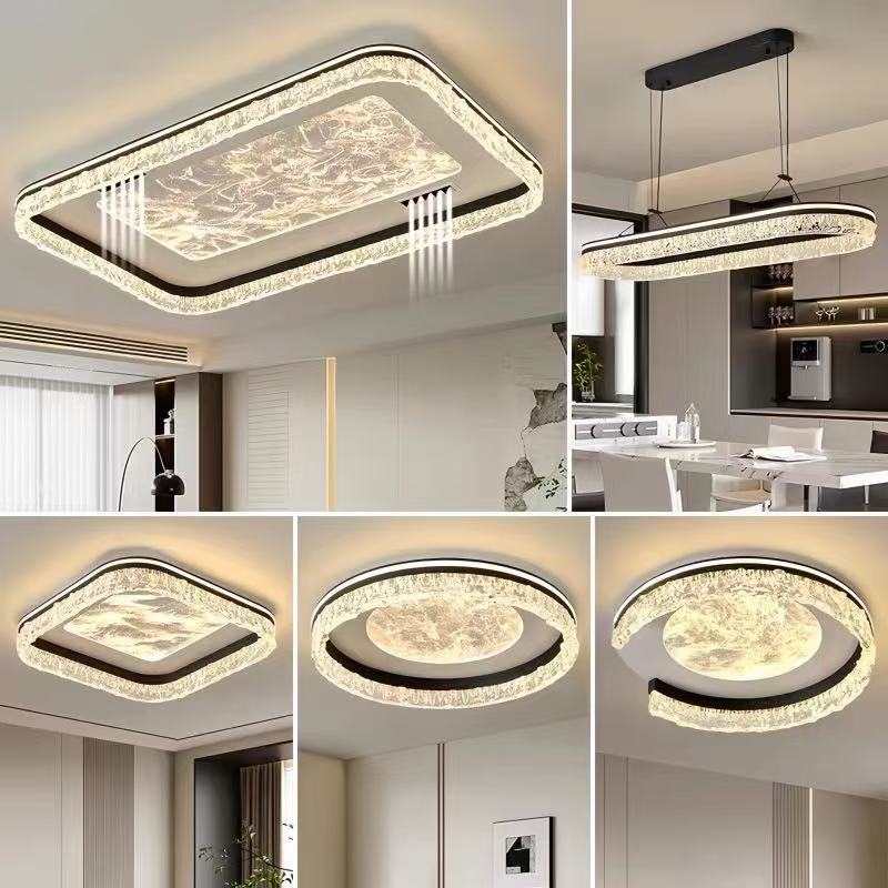 Zhongshan lamps Italian minimalist light luxury living room main lamp simple modern atmosphere rectangular living room ceiling lamp