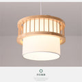 Nordic solid wood pendant light - restaurant, dining, hotel private room, noodle shop hanging lamp - japanese style master bedroom lighting fixture
