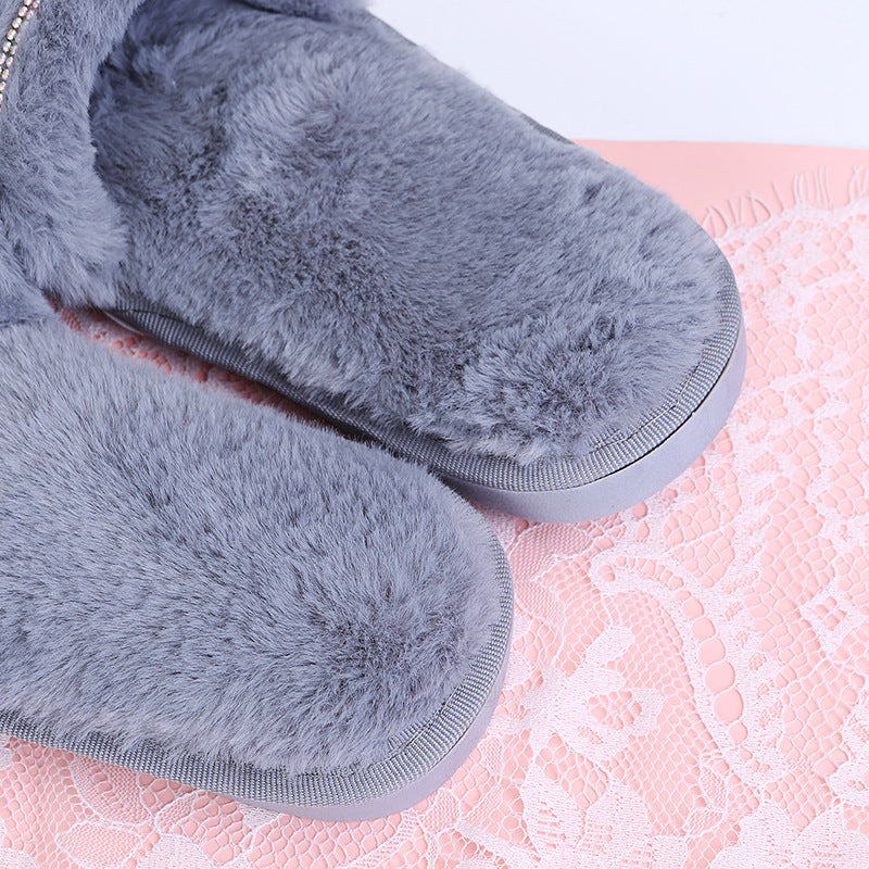 2024 new winter pearl fleece slippers - couple's warm indoor home slippers - export quality plush cotton slippers for women