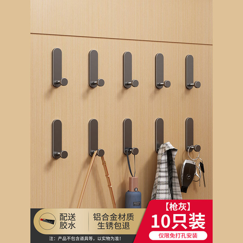 Black punch-free strong adhesive load-bearing adhesive hook bathroom toilet wall bathroom towel entrance door back hook