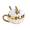 European-style quirky ceramic mug, unique pumpkin mug, high-end office milk and coffee cup, afternoon tea cup and saucer