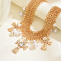 Pearl cross necklace wholesale european and american cross-border accessible luxury niche jewelry metal collar exaggerated clavicle chain for women