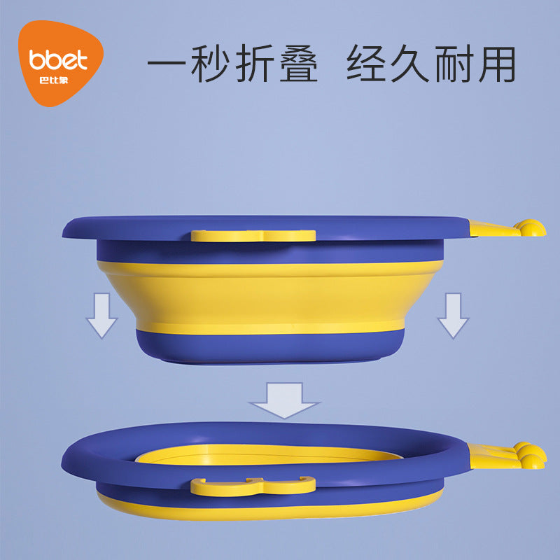 Newborn baby foldable plastic wash basin - portable baby face wash basin - kids' bottom washing bowl - customizable