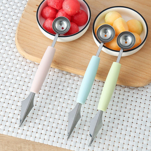 Stainless Steel Fruit Ball Digger Watermelon Ball Digger Spoon Carving Knife Fruit Cutter Hotel Fruit Ball Digger Watermelon Spoon