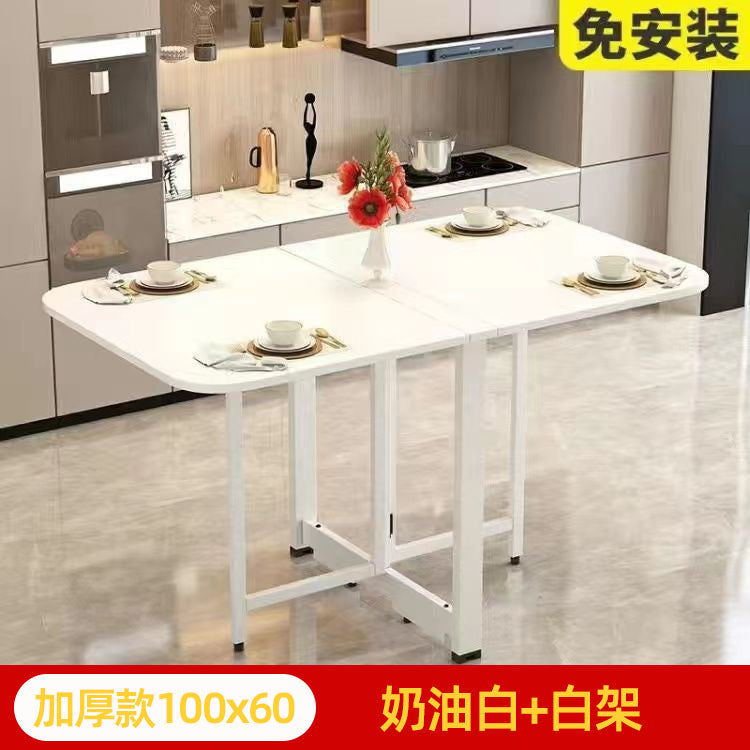 Foldable dining table set - space-saving, multi-functional, portable table and chairs for small apartments - rectangular dining table with four chairs