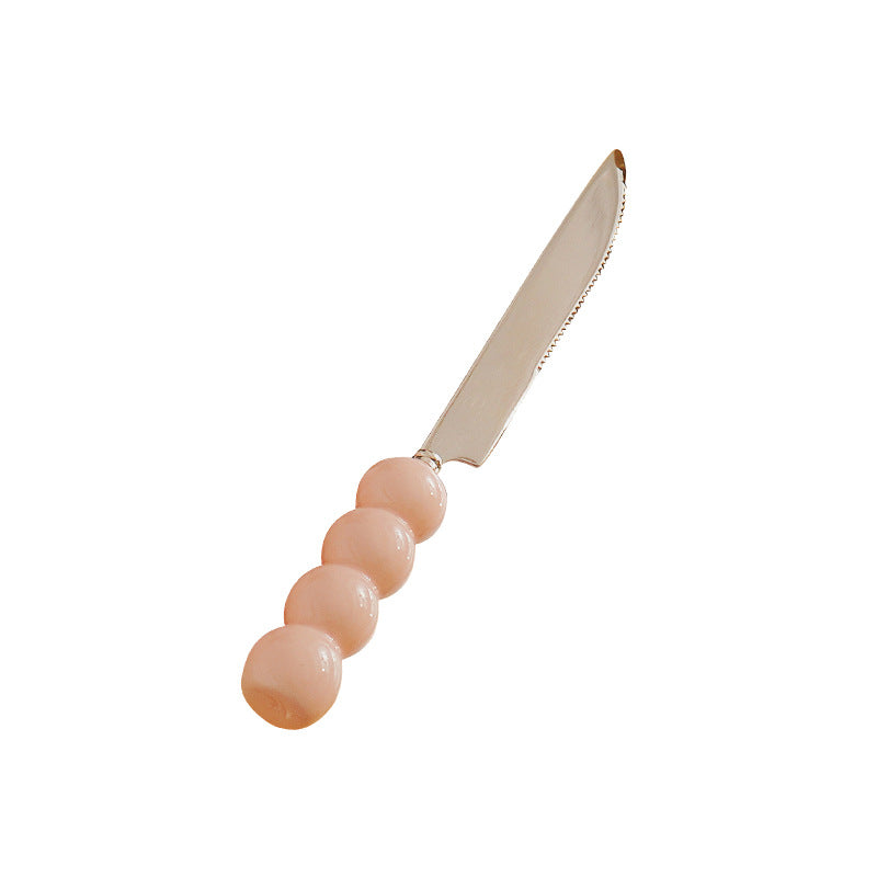 Luxury thickened ceramic handle cutlery set - high-end tableware, food-grade stainless steel forks and spoons for hotels, restaurants, wholesale