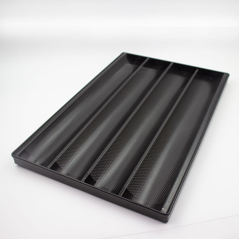 Commercial baguette non-stick baking pan mold - four-slot/five-slot baguette french u-shaped wavy loaf pan