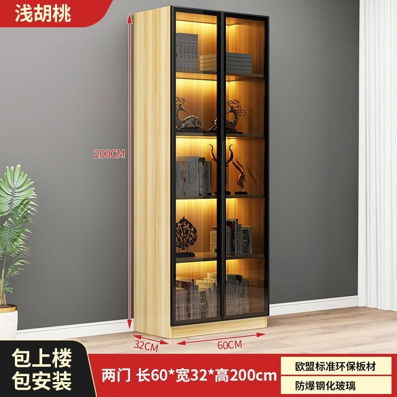 Casual glass door bookcase combination floor-standing display cabinet accessible luxury living room figure gundam storage wine cabinet