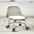 Acrylic swivel stool with low seat, silent transparent backrest, small chair with casters, baby-sitting stool, trendy shoe changing stool