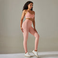 fashion seamless knittingpure color back belly tightening butt lifting intimates yoga suit running fitness nine-point pants