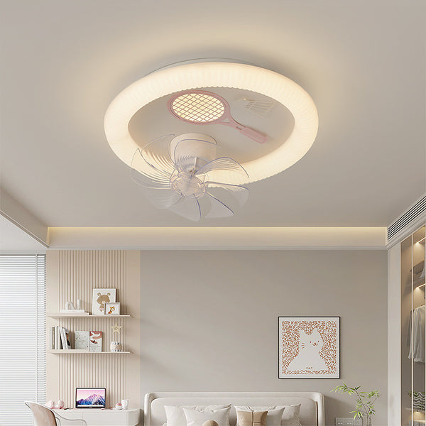 Bedroom shaking fan light cartoon boy and girl room ceiling light shaking frequency conversion eye protection children's room smart lamp