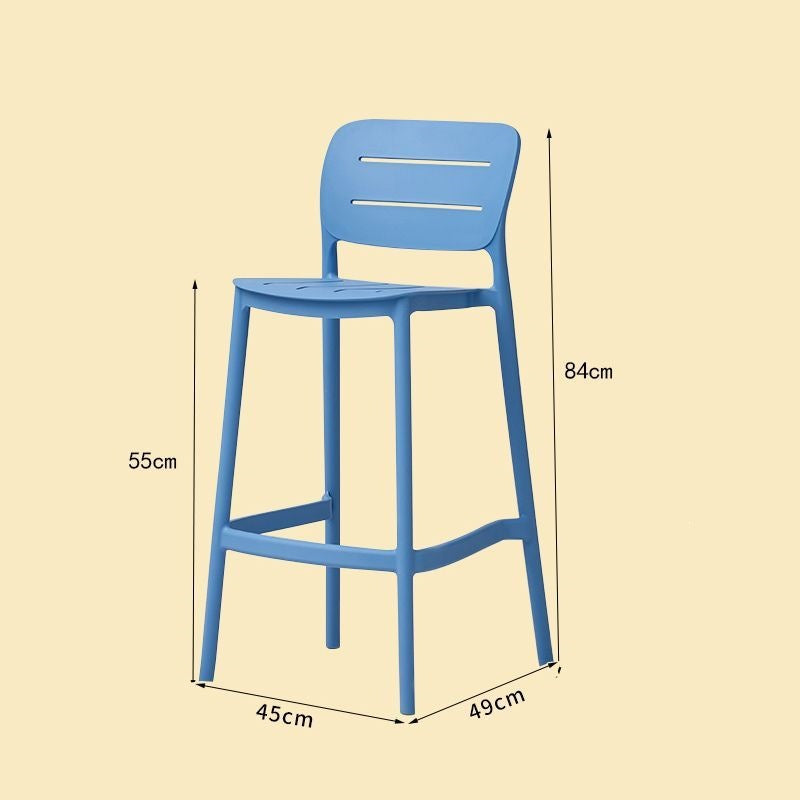 Nordic designer bar stool - modern minimalist, light luxury plastic bar chair, stackable, trendy bar outdoor high stool