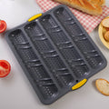 New 4-slot baguette mold 4-slot non-stick baking silicone baking dish bread oven cake mold with frame