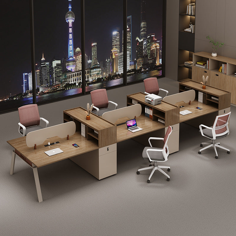Saint li fashionable minimalist modern office desk employee workstation desk chair multi-person combination booth financial computer desk with