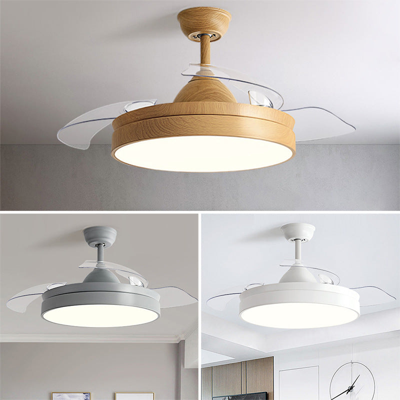Zhongshan Lighting Fan Light 2025 New Home Living Room Invisible Ceiling Fan Light Nordic Restaurant Simple Fan Chandelier