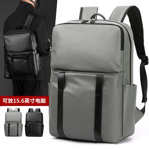 Wholesale casual backpack trendy business men's backpack simple large capacity computer schoolbag soft leather texture travel bag