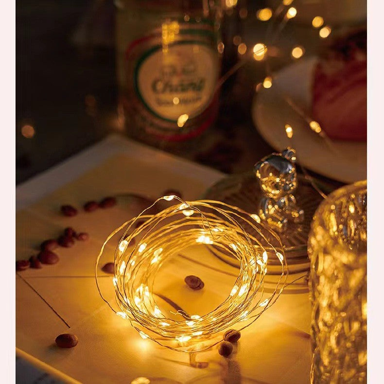 LED battery box copper wire light string flower gift box cake decorative light Christmas scene atmosphere arrangement lanterns