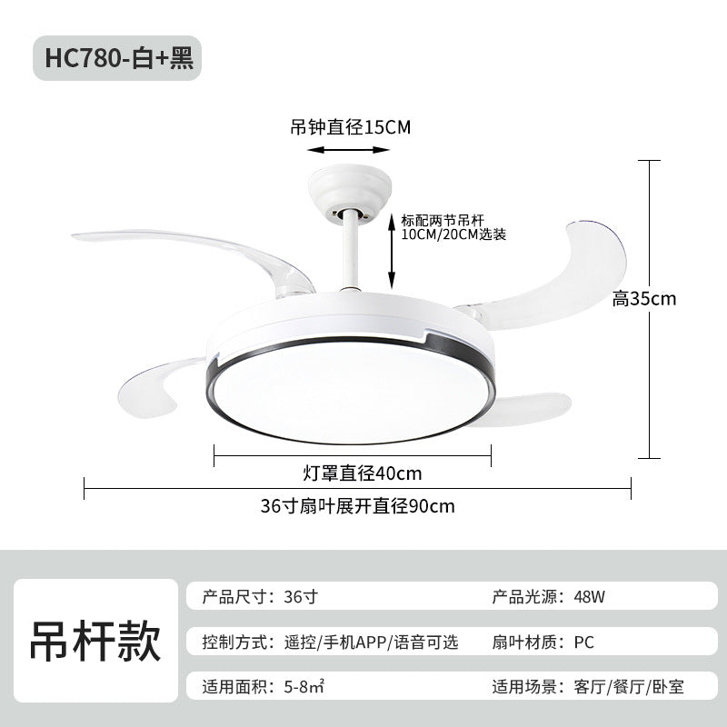 Invisible Fan Light Modern Simple Dining Room Ceiling Fan Light Smart Living Room Bedroom Home Fan Chandelier Zhongshan Lighting