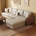 Black walnut solid wood sofa set - modern minimalist style for small to large living rooms