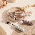 Ins candied haws stainless steel fork spoon creative dopamine high appearance spoon household tableware ball fork wholesale