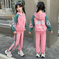mid-to-large size girls' fashionable two-piece set: spring/autumn outerwear and cargo pants korean style outfit