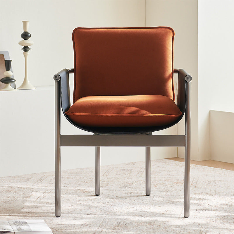 New stainless steel dining chair - modern luxury, high-end backrest, italian designer style, premium restaurant table chair
