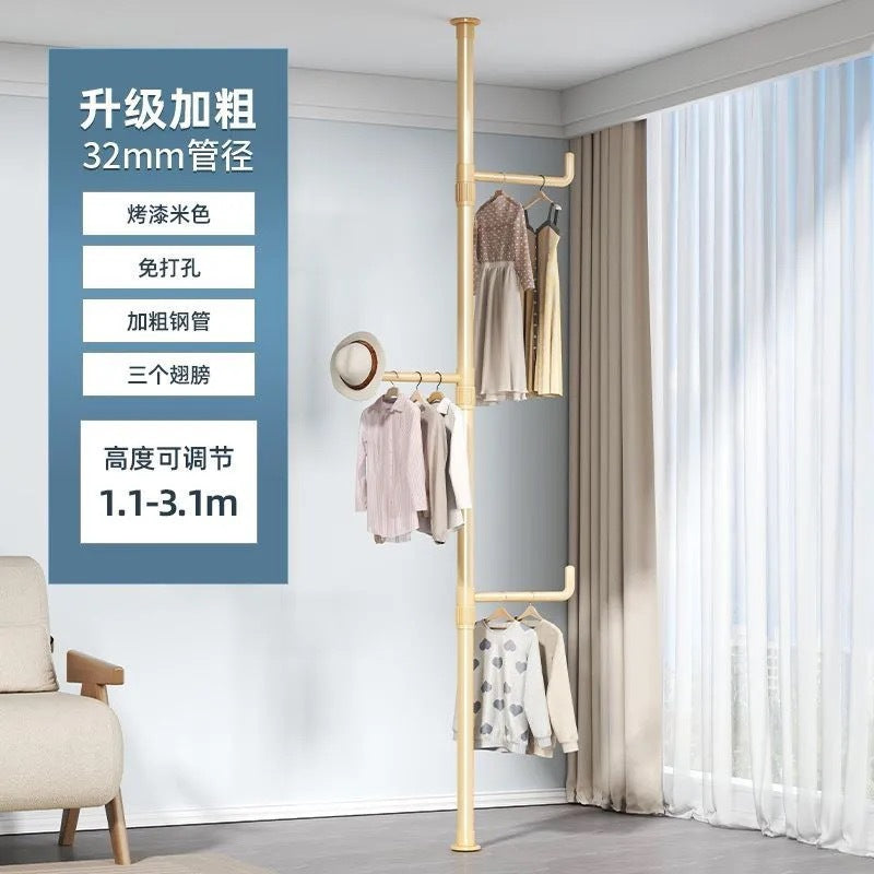 Tianlizi indoor punch-free retractable for home bedroom clothes hanger entrance floor-standing multi-functional clothes hanger