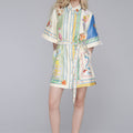 new women's summer collection: european & american style cross-border skirt - fashionable color block vacation casual tie-waist dress