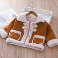 Girls' winter fleece-lined thickened sweater, new stylish children's baby warm hooded outerwear, princess style for baby girls