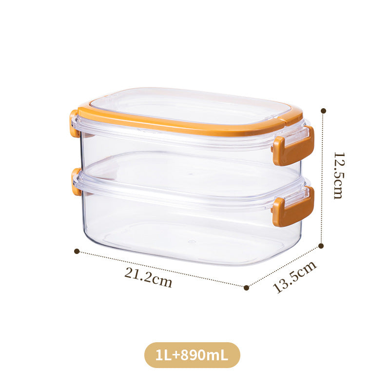 Portable portable sealed chilled box can be stacked with sealed buckle lunch box dormitory office worker food fresh-keeping box