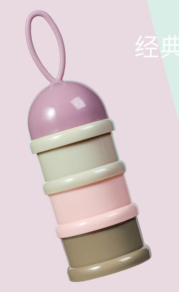 English color box baby three-layer milk powder box, independent layered milk powder compartment, children's portable rotating milk powder box