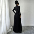 european and american cross-border e-commerce women's new black fitted slimming elegant blazer pleated dress