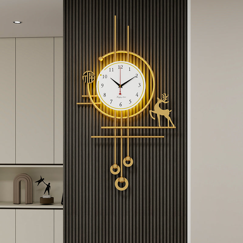 Trendy living room wall clock - new minimalist silent clock with grid design - high-end home decor