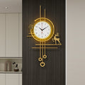 Trendy living room wall clock - new minimalist silent clock with grid design - high-end home decor