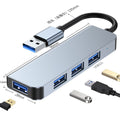 1-to-4 usb 3.0 splitter hub, 7-in-1 multi-interface type-c hub for laptops