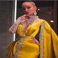 new foreign trade european and american women's clothing   evening gown yellow gold sprinkle sequin long dress