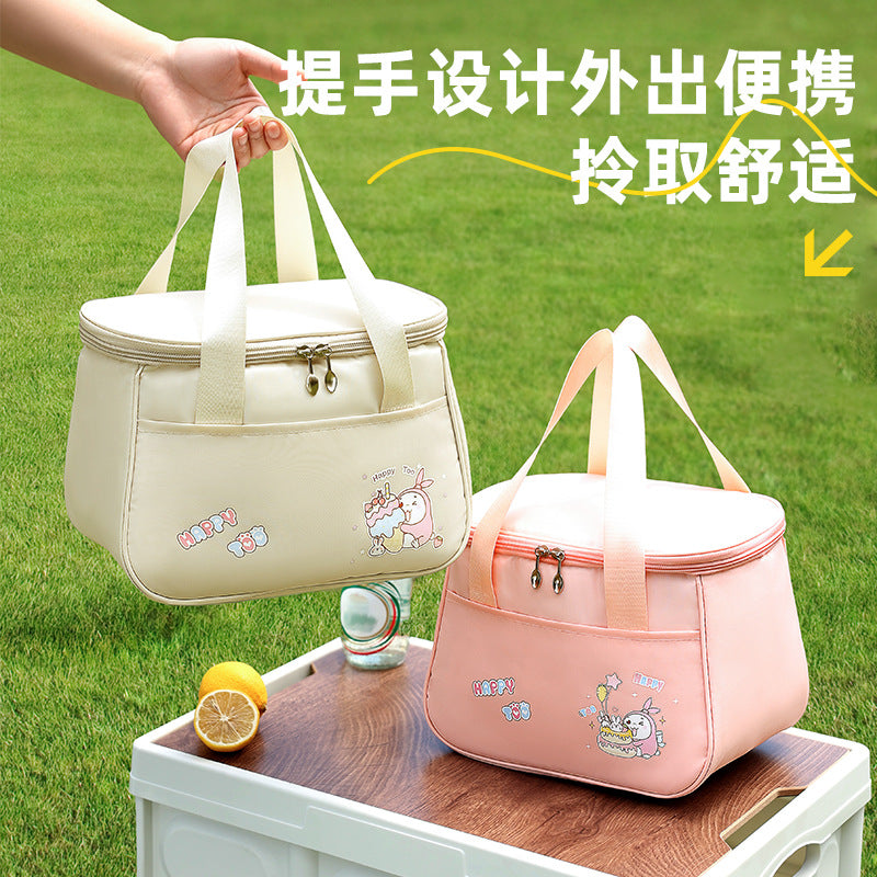 Beilian cute packing lunch box bag waterproof student bringing meal bento bag wholesale cartoon picnic camping thermal insulation bag