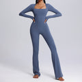 hot-selling one-piece yoga clothes personalizedfall and winter square neck long-sleeved fitness clothes women's dance training one-piece jumpsuit
