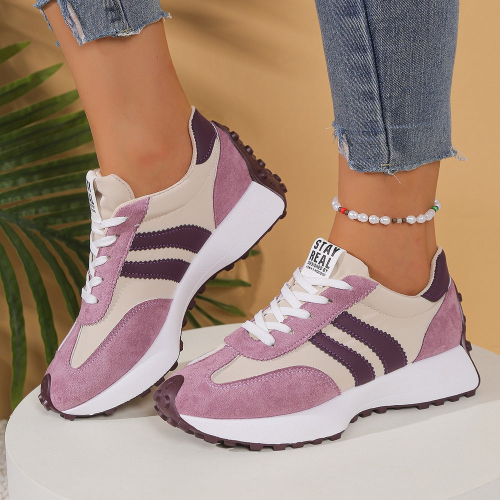 plus size women's shoes new arrival breathable leather sneakers women's korean version thick solecasual soft bottom running dad shoes