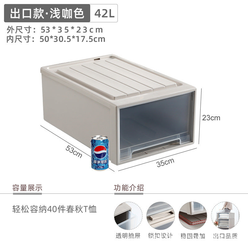 Younai transparent storage cabinet plastic finishing box wardrobe snack storage box clothes clothing drawer storage box