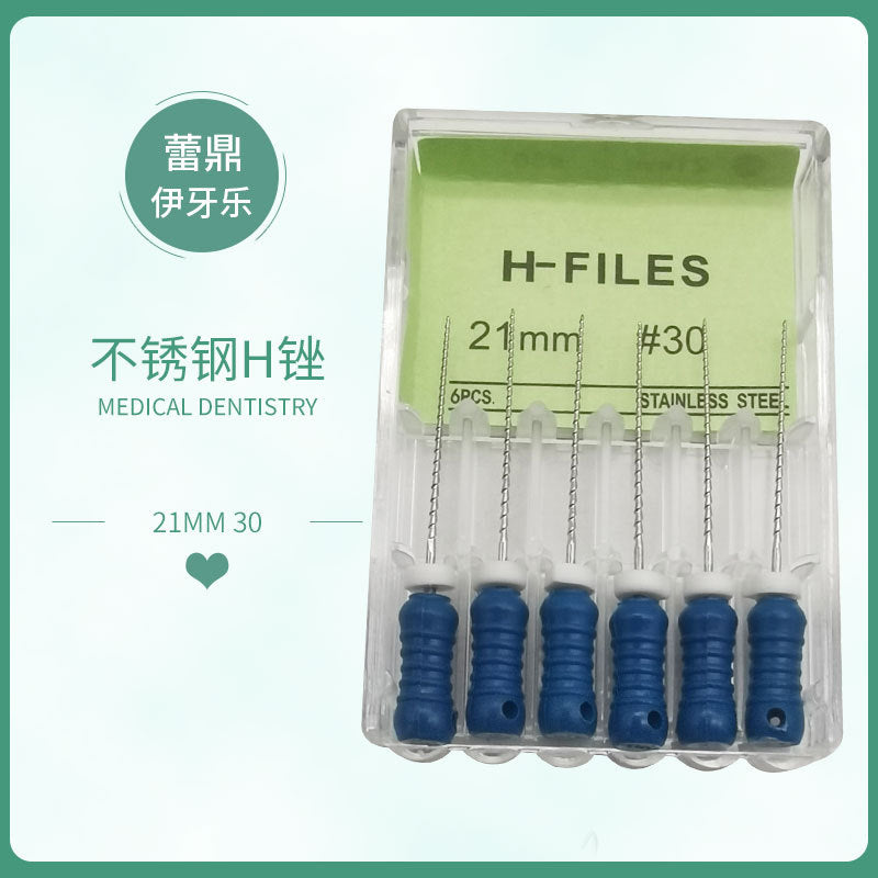 Dental H file K file Enlarged needle Root canal Stainless steel file Nickel titanium file R file One box of six boxed manometry needles Hand use
