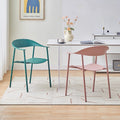 Dining chair - minimalist modern stackable backrest chair for home, nordic iron art armchair, cafe & bubble tea shop chair