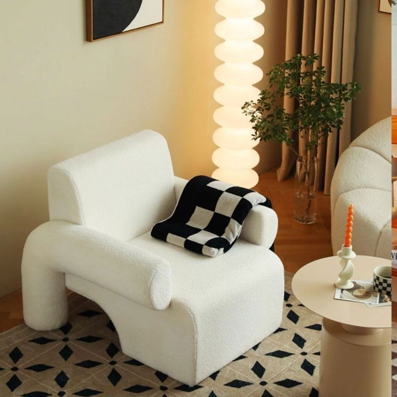 Nordic light luxury single sofa small apartment designer creative living room balcony lazy popular cashmere sofa chair
