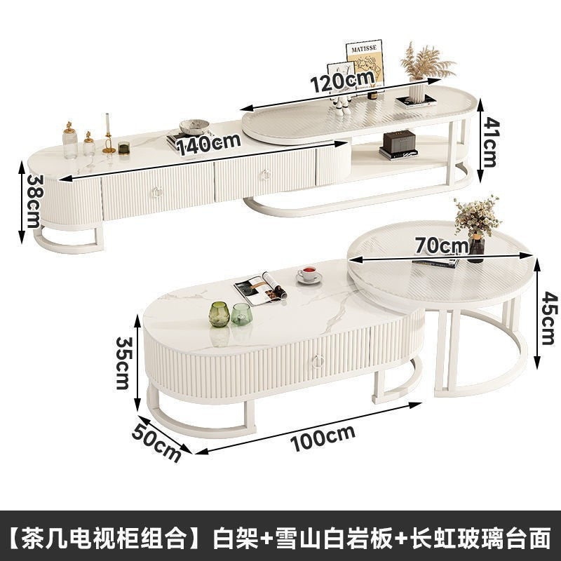 Cream style slate coffee table living room for homeaccessible luxury modern casual small apartment tea table popularfor home living room coffee table
