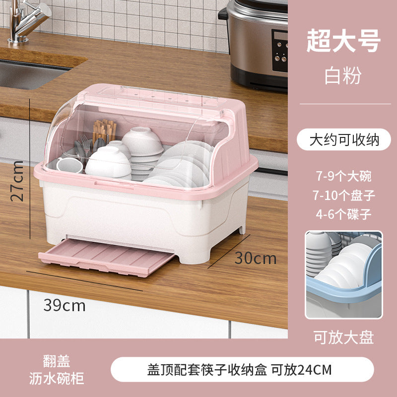 Drain cupboard kitchen bowl tableware box for home storage box with lid bowl rack dishes dishes rack dormitory