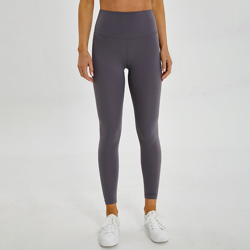 Naked feeling fitness yoga pants high waist hip lifting abdominal training running sports pants outwear tight nine-point pants d19037