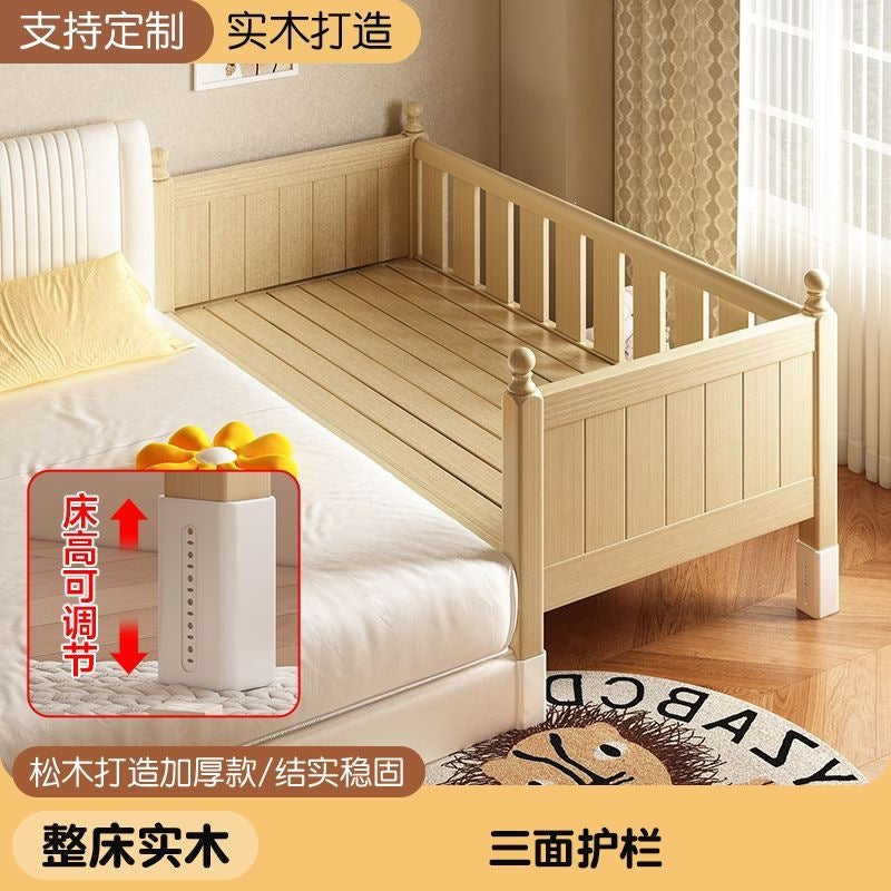 Kids bed patchwork boy big bed girl widened kids baby solid wood bedside crib guardrail crib