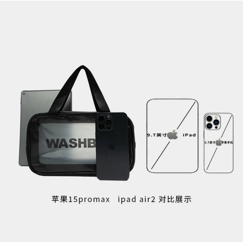 Wash storage bag Premium waterproof single-layer cosmetic bag Portable large-capacity transparent travel cosmetic storage bag