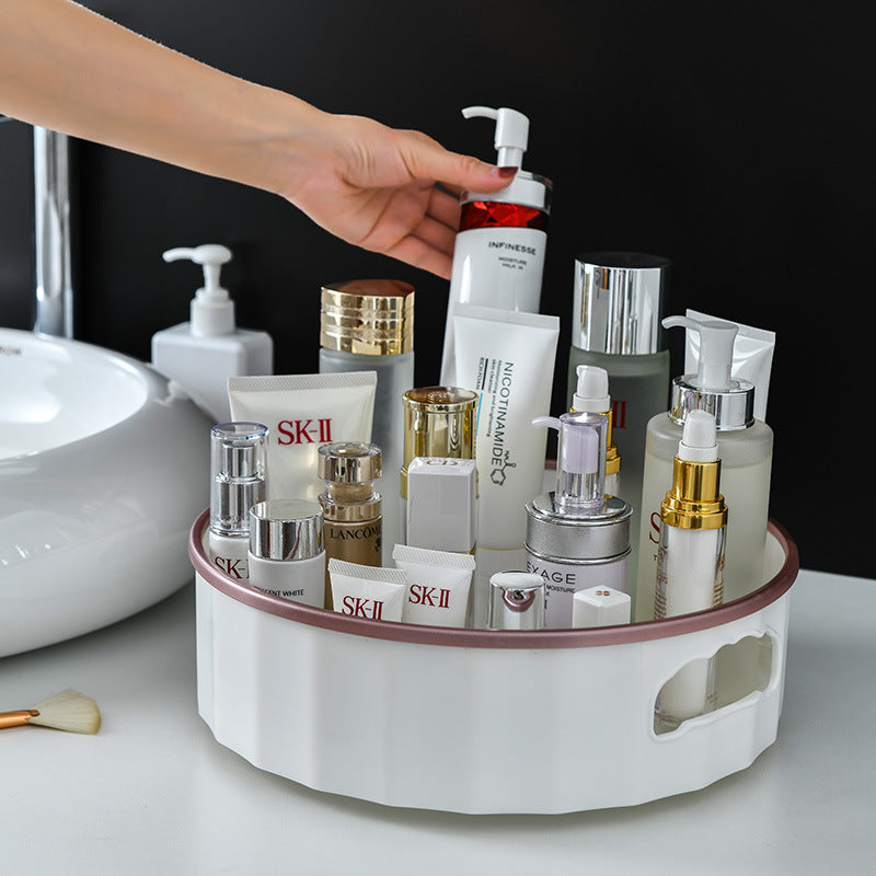 Multifunctional Rotary Storage Tray Household Kitchen Condiment Shelf Cosmetics Storage Box Desktop Tray