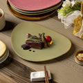 Creative stylish triangle stoneware dinner plate western food steak plate pasta plate cooking plate home practical large dish plate